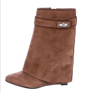 GIVENCHY SHARK LOCK FOLD-OVER ANKLE BOOTS